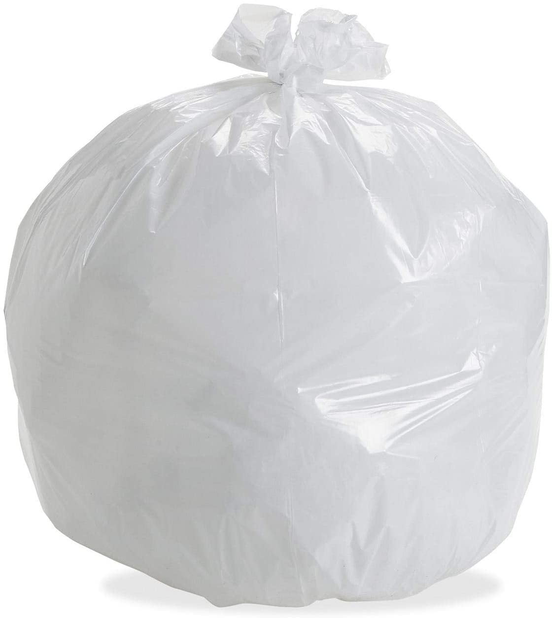 35 Gallon Garbage Bags, High Density: Clear, 16 Micron, 33x40, 100 Bags.