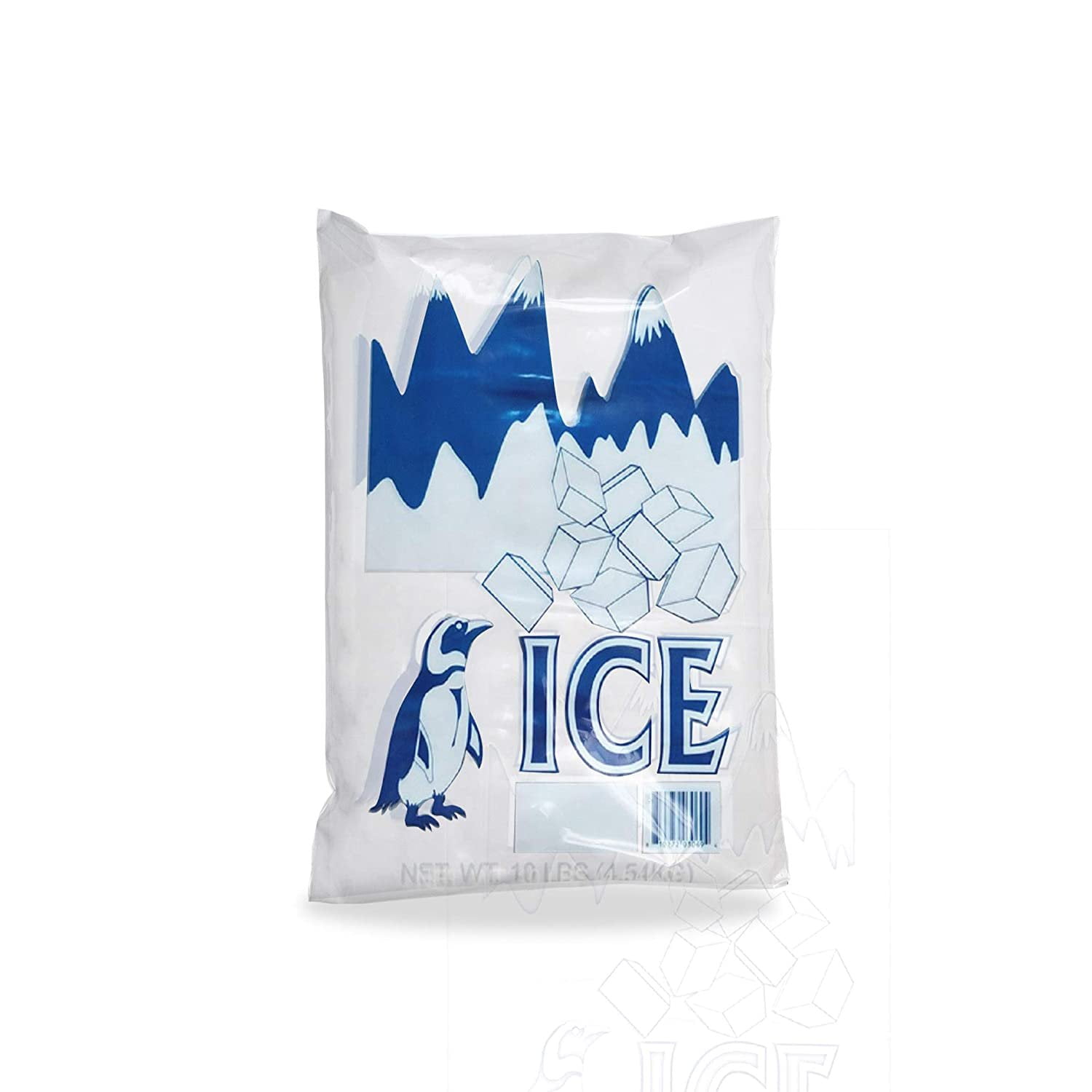 Dropship Pack Of 1000 Plain Top Ice Bags With Twist Ties 5 Lbs 9 X 18.  Printed Bags Ice Bags With Write On Block 9x18. Thickness 1.5 Mil.  Industrial Grade Safe Plastic