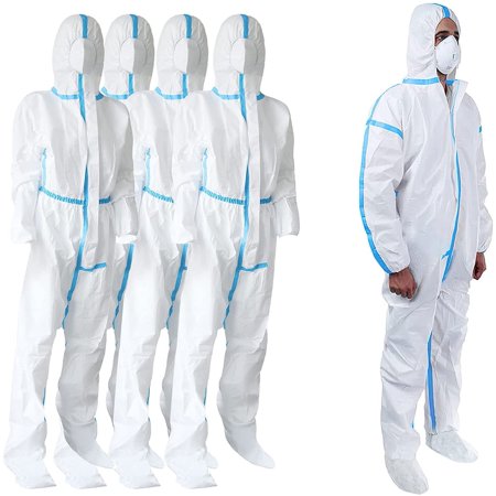 AMZ Supply Microporous Coveralls X-Large White Disposable Coveralls 50gsm Pack of 25