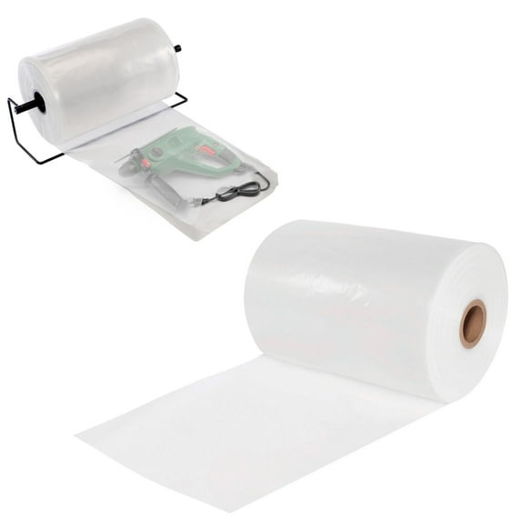 AMZ Supply Poly Tubing on Roll Clear 12" x 2200' 2 Mil Polyethylene