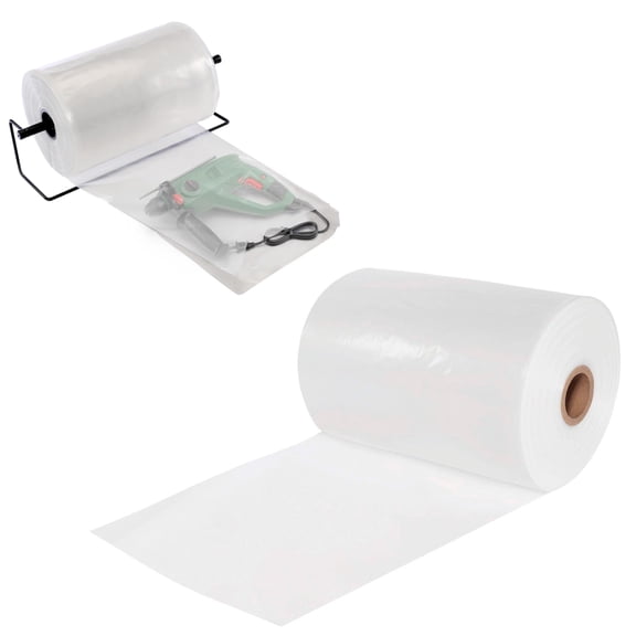AMZ Supply Poly Tubing on Roll Clear 12" x 2200' 2 Mil Polyethylene