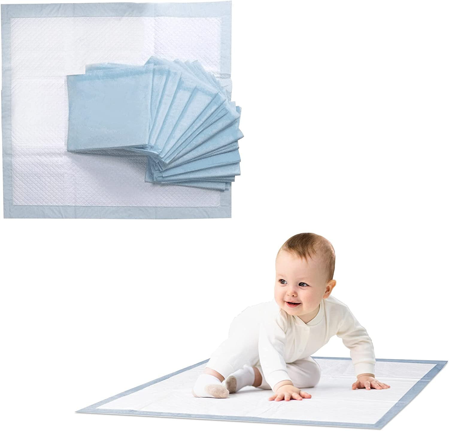 AMZ Supply Single-Ply Cotton Cloth Infant Diapers, White 27" x 27". Washable Absorbent Diaper Covers Pack of 12
