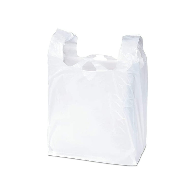 WHITE Plastic Bag with, Cotton Drawstring., 16 x 18 x 4 1.75 mil. , Comes  with a 3 bottom gusset. 100