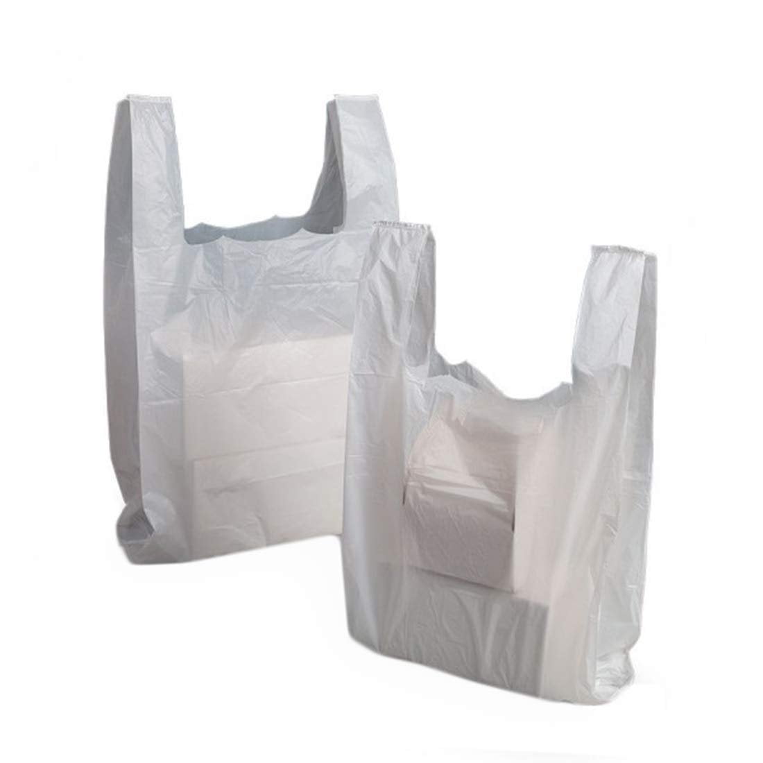 White Extra Large Plastic T Sacks, 20x10x30, Bulk 200 Pack,.75 mil
