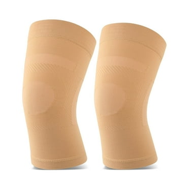 AMZAM Compression Knee Brace and Support Sleeves for Unisex, Beige L