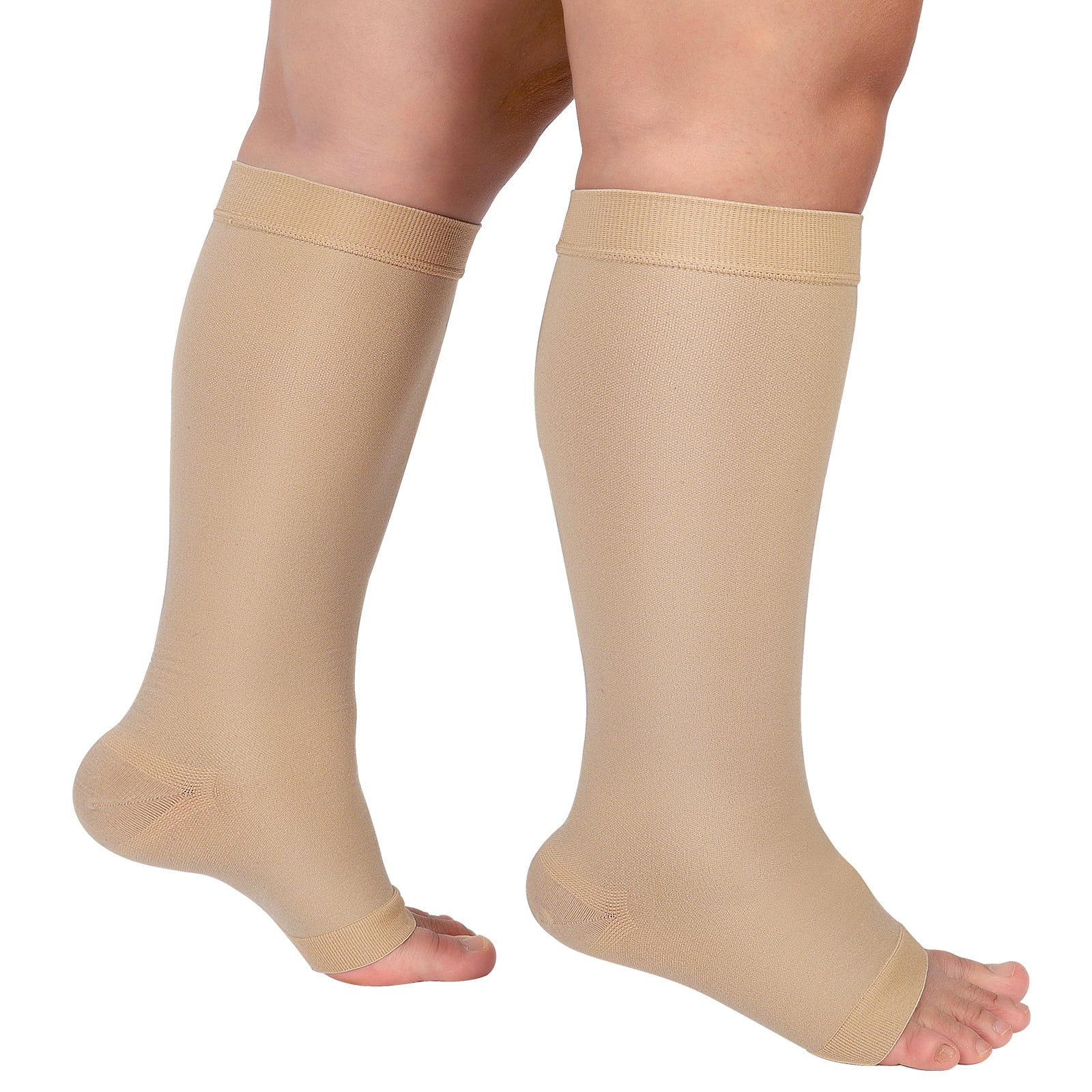 AMZAM Compression Knee Socks, 2030mmhg for Unisex, Open Toe, Support