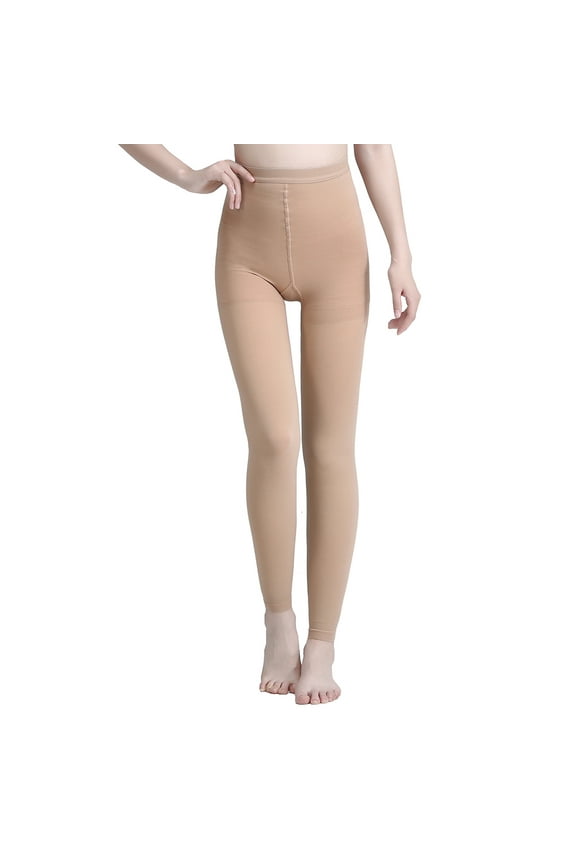 Compression Pantyhose Footless, 15-20mmHg Tights Opaque, Beige Medium