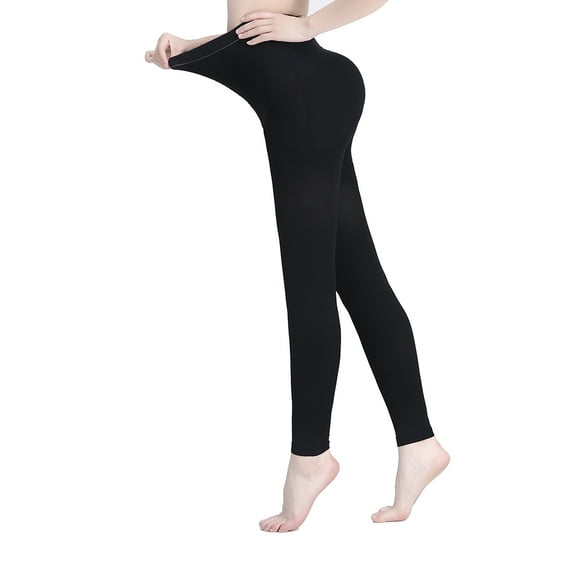 AMZAM Compression Pantyhose for Unisex, Footless Opaque 15-20mmHg, Black X-Large