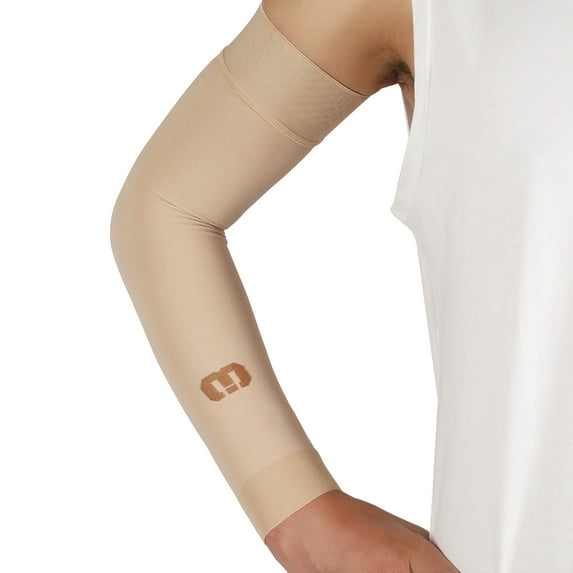 AMZAM Medical Compression Arm Sleeve for Unisex, 15-20mmhg, Single Beige L