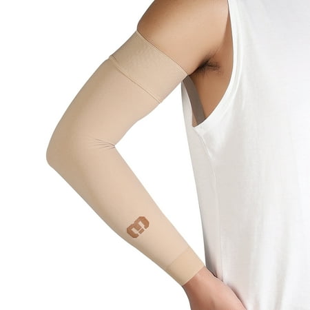AMZAM Medical Compression Arm Sleeve for Unisex, 20-30mmhg, Single Beige L