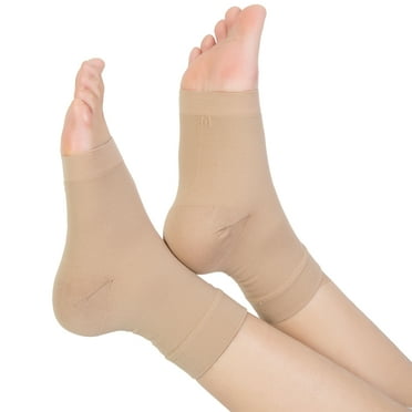 AMZAM Plantar Fasciitis Socks for Unisex, 20-30mmHg  Ankle Compression Socks, Beige XL