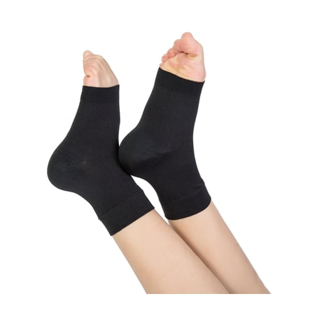 AMZAM Plantar Fasciitis Socks for Unisex, 20-30mmhg Compression Socks, Black XL