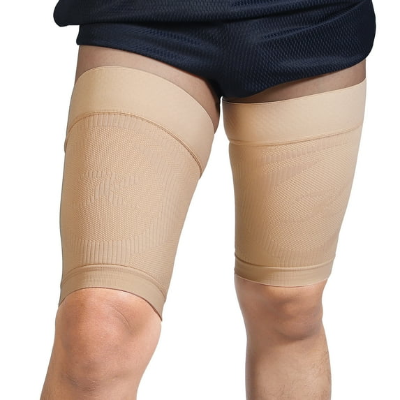 AMZAM Thigh Compression Sleeves for Women & Men, Beige Medium