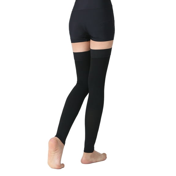 AMZAM Thigh High Compression Stocking Footless, Unisex, 20-30mmHg, Black S