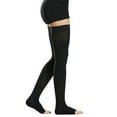 thumbnail image 1 of AMZAM Thigh High Compression Stockings for Unisex, Open Toe, 15-20mmHg Black L, 1 of 7