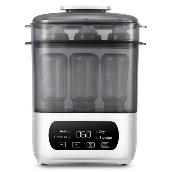 AMZBABYCHEF 4-in-1 Electric Baby Bottle Steam Sterilizer Dryer LED Touch Screen Multi-Function,Gray