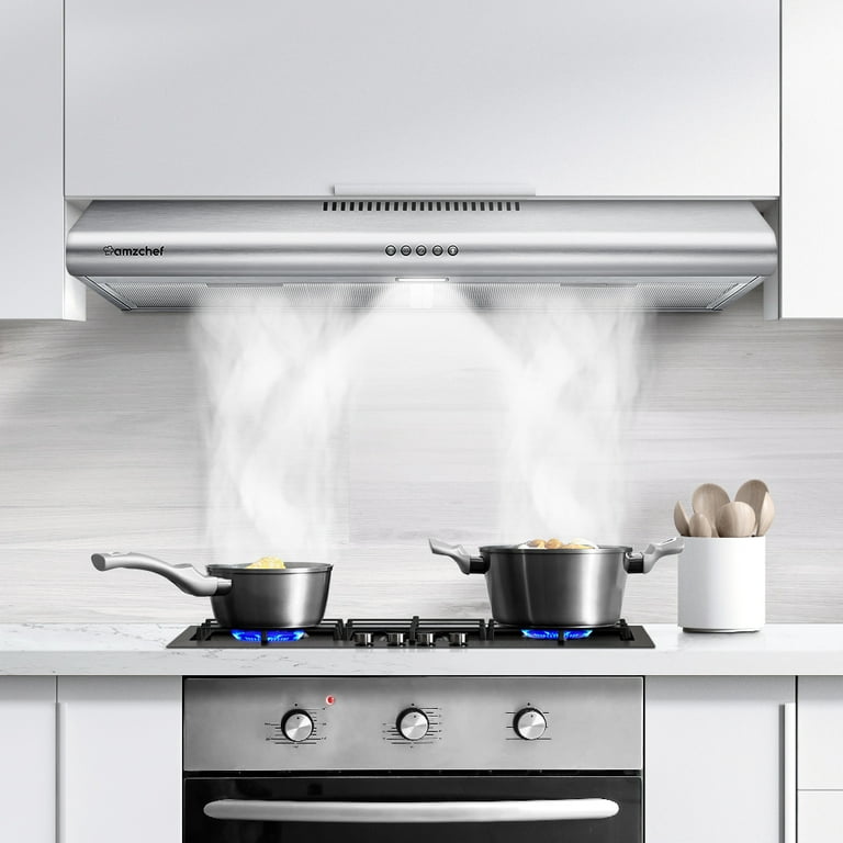 30 in. 500 CFM Ducted Under Cabinet Range Hood with Digital Touch Display  and LED Lights in Stainless Steel