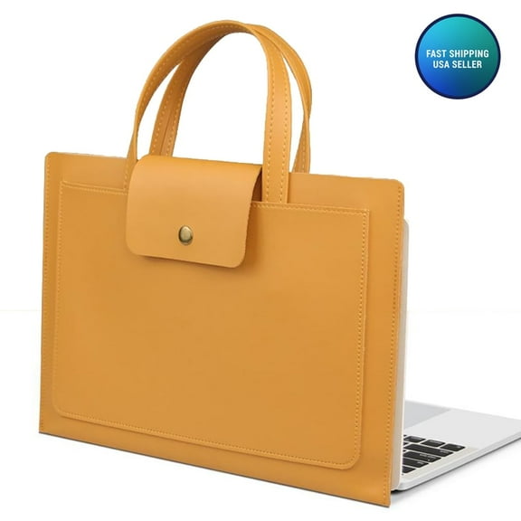 AMZER 13-14"Laptop Sleeve Case Compatible with MacBook Pro 14 M1 A2442,13" MacBook Air/Pro,13.3" Chromebook Notebook,Handbag Briefcase Waterproof Bag, Yellow