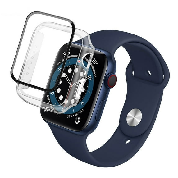 AMZER 2 in 1 PC Frame Case with Tempered Glass Film For Apple Watch Series 8 41mm - Transparent