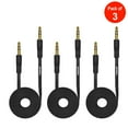 thumbnail image 1 of 3.5mm Premium Auxiliary Audio Flat AUX Cable for Headphones, iPods, iPhones, iPads, Home / Car Stereos and More (Black), 3 feet - Pack of 3, 1 of 3