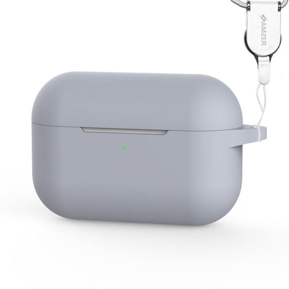 AMZER Airpod Pro Case Cover [2019 Release] Soft Silicone Skin Shock-Absorbing Protective Case with Lanyard for Airpod Pro - Grey