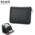 thumbnail image 1 of AMZER Anti-Magnetic Credit Card Holder Genuine Leather Credit Card Wallet Purse with Zipper for Women Men, Black, 1 of 6