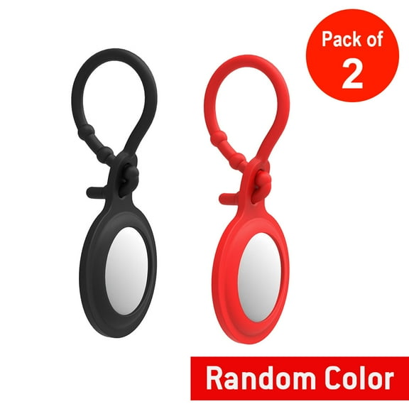 AMZER Anti-scratch Shockproof Protective Soft TPU Case with Keychain Ring Loop For Apple AirTag - pack of 2 (random color)