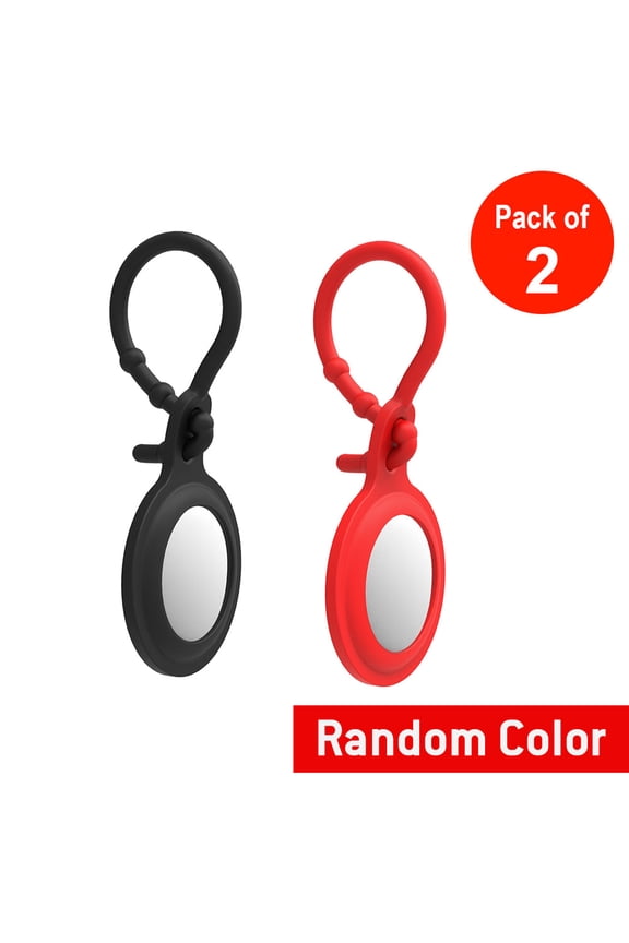 Anti-scratch Shockproof Protective Soft TPU Case with Keychain Ring Loop For Apple AirTag - pack of 2 (random color)