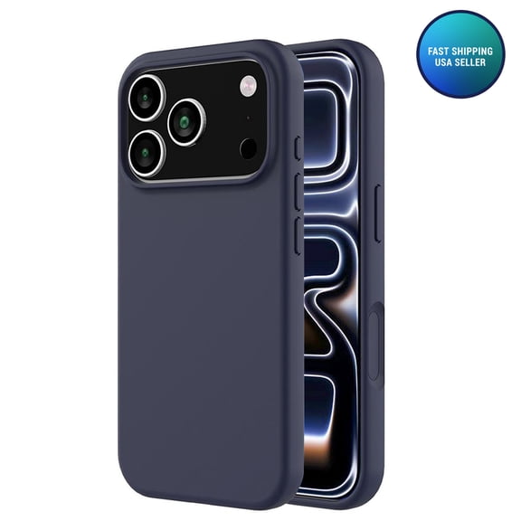 AMZER Designed for iPhone 17 Pro Case,Shockproof Liquid Silicone Protective Phone Case with Soft Anti-Scratch Microfiber Lining Ultra Slim Drop Protection Phone Cover 6.3 inch(Midnight Blue)