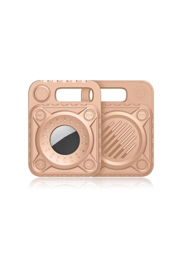 AirTag Armor Full Body Protective Designer Keychain Holder Case with Ring Lock Technology - Tender Pink