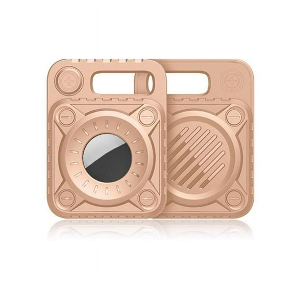 AirTag Armor Full Body Protective Designer Keychain Holder Case with Ring Lock Technology - Tender Pink