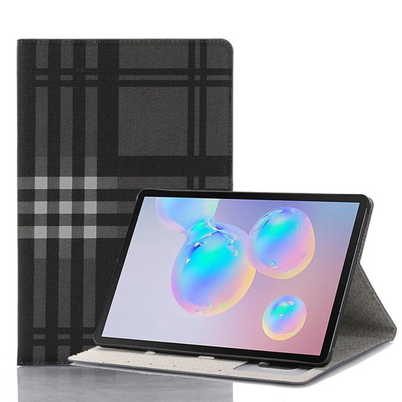 AMZER Flip Case for Galaxy Tab S6, Tartan Pattern Horizontal Flip Leather Wallet Case with Card Slots for Samsung Galaxy Tab S6 T860/ T865