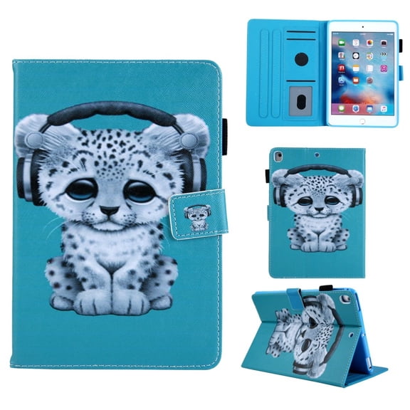AMZER Flip Case for iPad 10.2/ iPad 8th Gen Design Pattern Horizontal Cover with Card ID Slots for iPad 7th Gen 2019, iPad 8th Gen 2020 - Snow Leopard