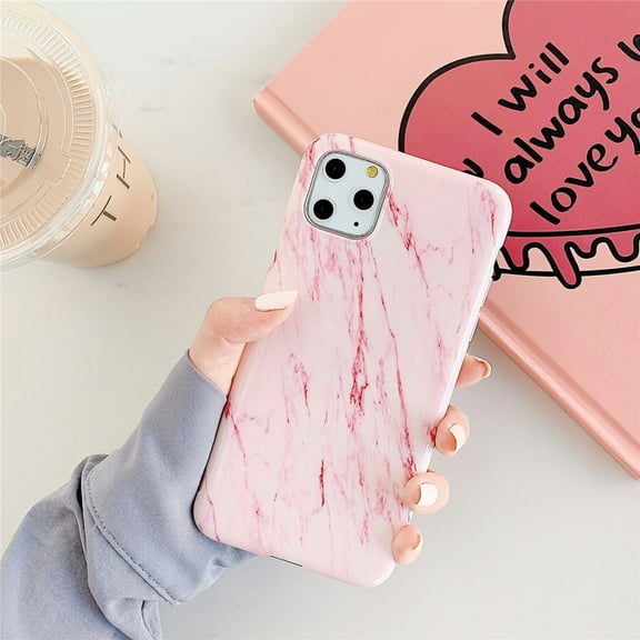 AMZER Marble Design Case for iPhone 11 Pro Slim IMD TPU Protective Case with HD Designs - Pink Red