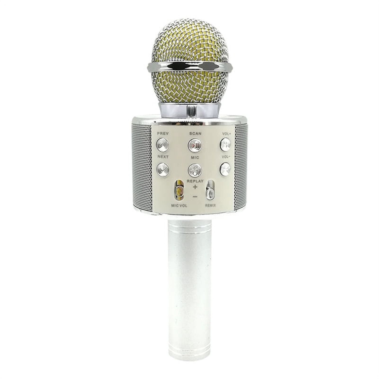 AMZER Metal High Sound Quality Handheld KTV Karaoke Recording Bluetooth Wireless Microphone, for Notebook, PC, Speaker, Headphone, iPad, iPhone, Galaxy, Huawei, Xiaomi and Other Smart Phones(Silver)