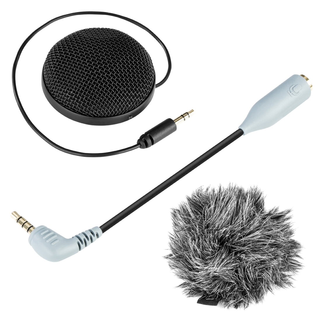 AMZER Omnidirectional Stereo Condenser Microphone with Windshield for Smartphones, DSLR Cameras and Video Cameras