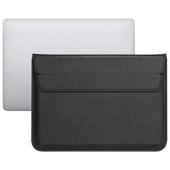 AMZER PU Leather Ultra-thin Envelope Bag Laptop Bag with Stand Function for MacBook Air / Pro - Black - Black