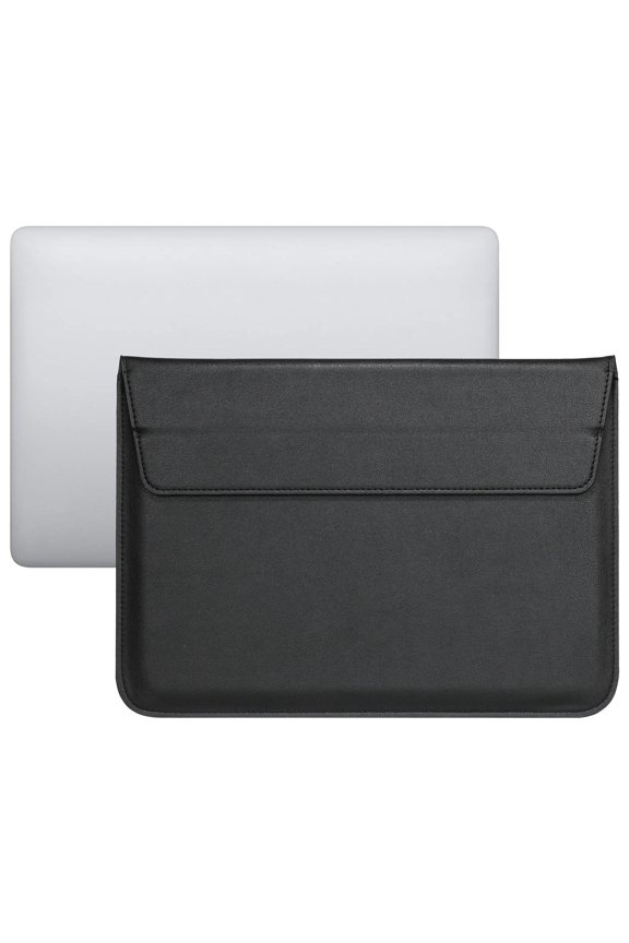 PU Leather Ultra-thin Envelope Bag Laptop Bag with Stand Function for MacBook Air / Pro - Black - Black