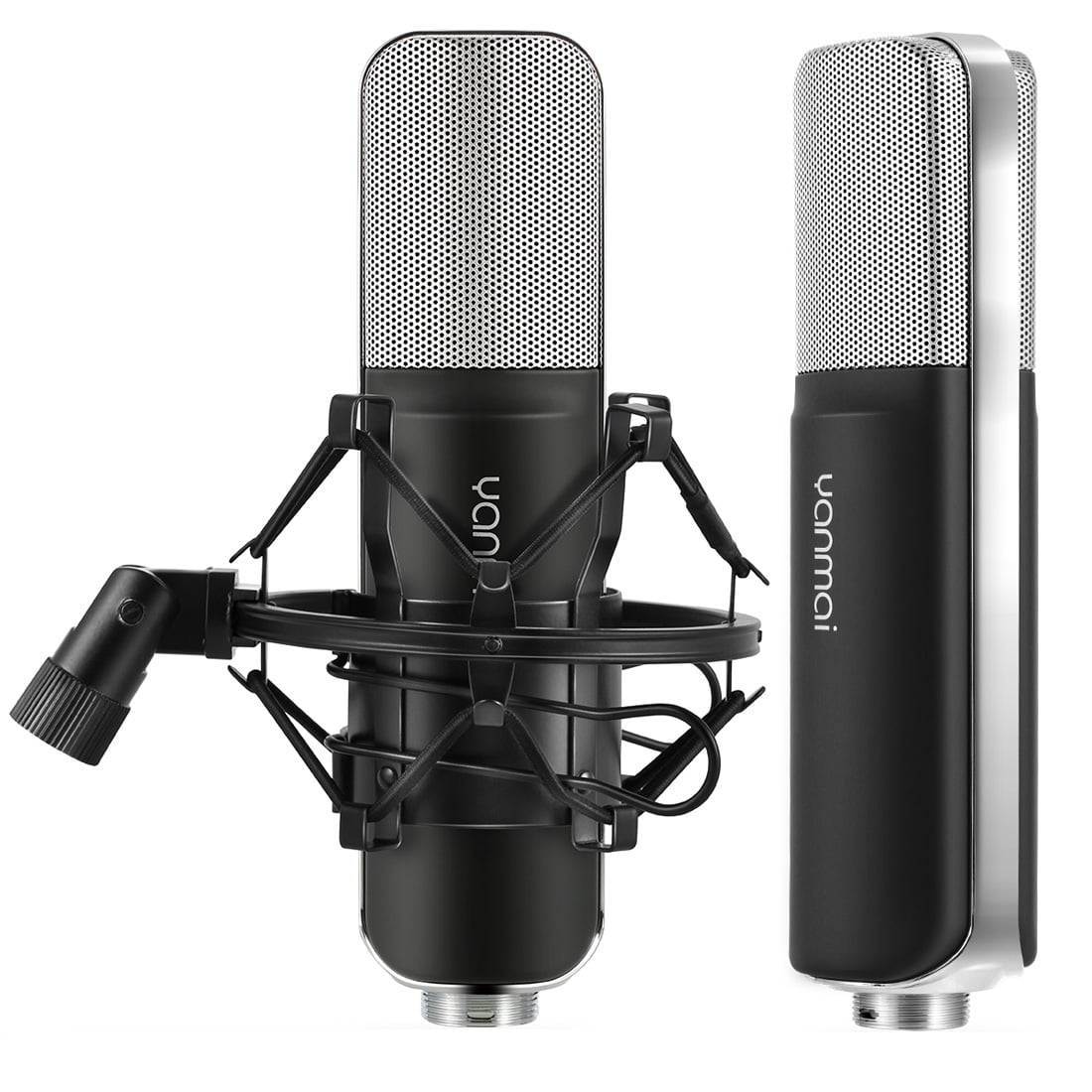 AMZER Professional Game Condenser Sound Recording Microphone with Holder, Compatible with PC and Mac for Live Broadcast Show, KTV, etc.(Black)