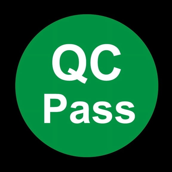 AMZER Round Shape QC Pass Label Self-adhesive Sticker - 1000 Pcs - Green
