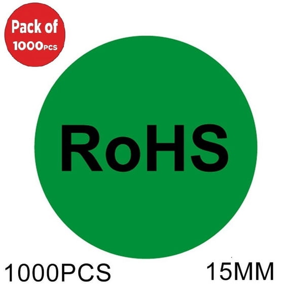 AMZER Round Shape RoHS Label Self-adhesive Sticker - 1000 Pcs - 15mm