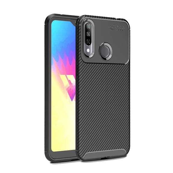AMZER Rugged Armor Carbon Fiber Design ShockProof TPU for LG W30 - Black
