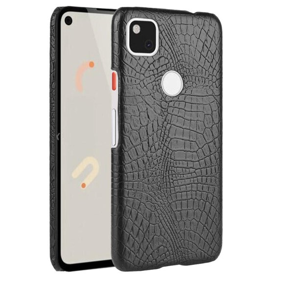 AMZER TPU Case for Pixel 4a Ultra Slim ShockProof Case with Leather Texture for Google Pixel 4a - Black