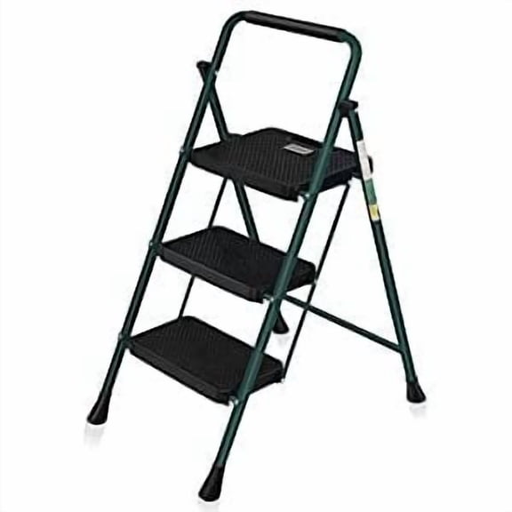 AMZFUN 4 Step Telescopic Herringbone Ladder Ladder, Multi Position Non Slip, Storable Folding Ladder, Stairs Home Indoor Outdoor Roofing, 330 lbs Safe Load Capacity, Black