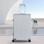 AMZFUN Carry On Luggage, Aluminium Frame, PC ABS Hard Shell, Suitcases with Wheels, TSA Lock, No Zipper, 28in Silver