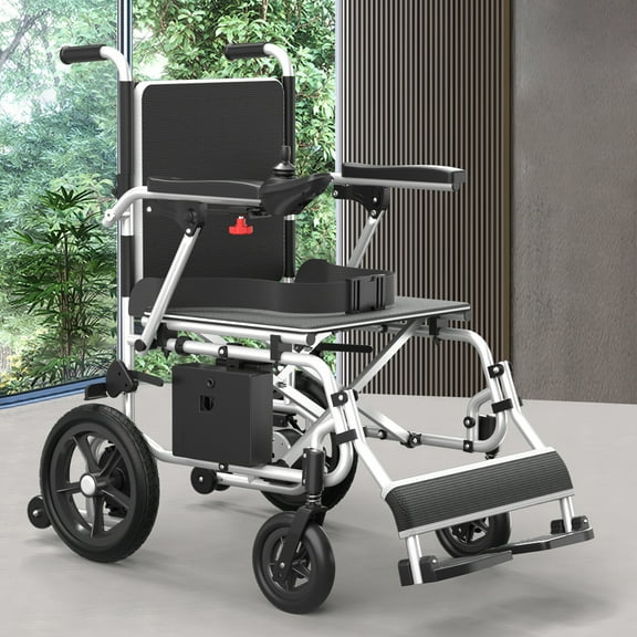 AMZFUN Electric Wheelchair for Adults and Elderly, Compact Folding Design For Travel, Terrain Versatile With 350lbs Load Capacity, Sliver