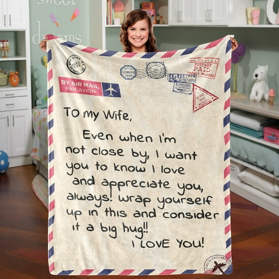 AMZLAL Mothers Day Gifts for Wife From Husband,Blanket Gifts for Women,Throw Flannal Blanket 70'' x 55''