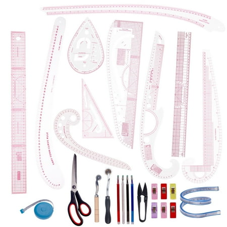 AMZTKDIY Acrylic Sewing Ruler Set,French Curve Pattern Rulers Kit for Tailors Designers Precision Pattern Making Guides Quilting and DIY Supplies (Ruler Set 3-9Pcs)