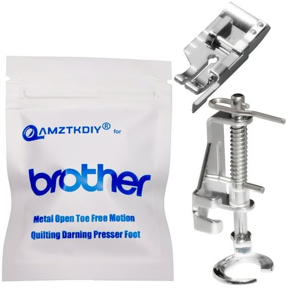 AMZTKDIY Metal Open Toe Free Motion Quilting Darning Presser Foot for Brother Singer Babylock Janome New Home Other Sewing Machines