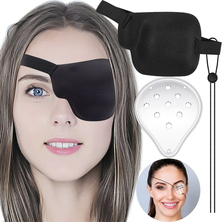 AMZVIO 2 pcs Eye Patches for Adults , 3D Medical Eye Patch for Left Eye, 1PCS Clear Plastic Eye Shield for After Surgery(Left eye) AMZVIO 2 pcs Eye Patches for Adults , 3D Medical Eye Patch for Left Eye, 1PCS Clear Plastic Eye Shield for After Surgery(Left eye)